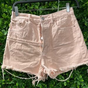 PacSun light Peach  Jean Shorts Frayed Hem Size 26